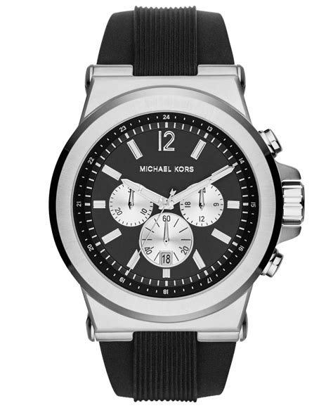 Men's Chronograph Dylan Black Silicone Strap Watch .